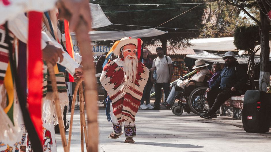 mexico — Cultural dancers perform in traditional attire in Janitzio, Michoacán, Mexico.
